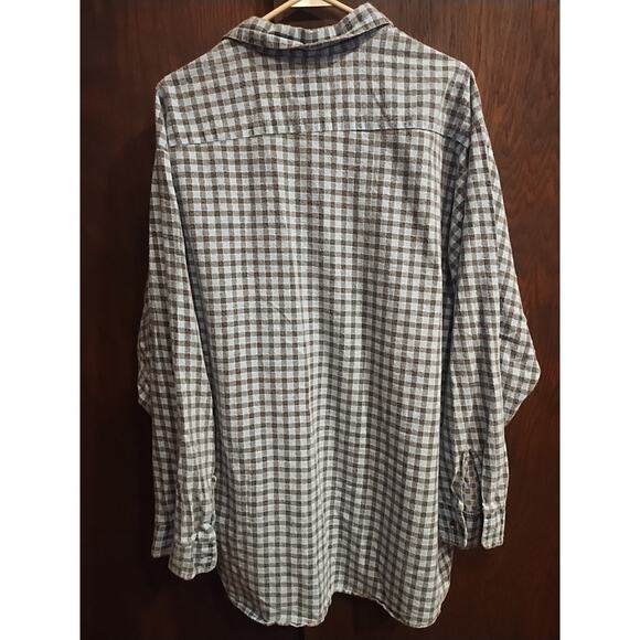 2X Tall Flannel Red Oak Ranch Apparel Men's Button-Up Shirt Light blue Western - Picture 6 of 7